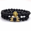 Zorados Classic Lion Head & Crown Bracelet 2pcs/set Couple Jewelry Gift